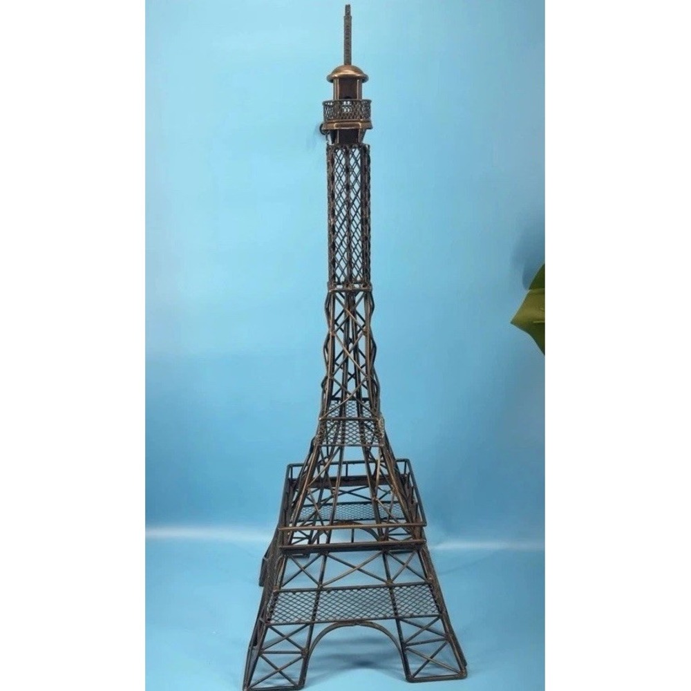 VTG Beautiful Eiffel Tower Metal Decor Sculpture Large Vintage